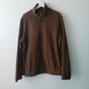 woolrich men’s full-zip fleece jacket  brown jacket size L